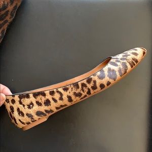 Madewell leopard print flats, leather/pony hair.